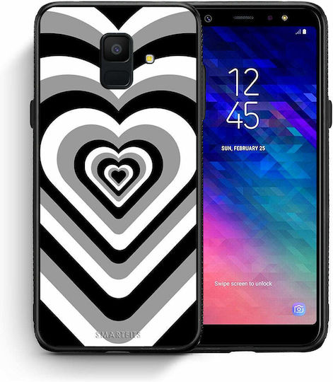 Smartfits Hearts Задна корица Пластмаса Черен (Galaxy A6 2018)