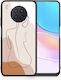 Smartfits LineArt Woman Back Cover Din Plastic / Silicon Bej (Huawei Nova 8i / Honor 50 Lite)