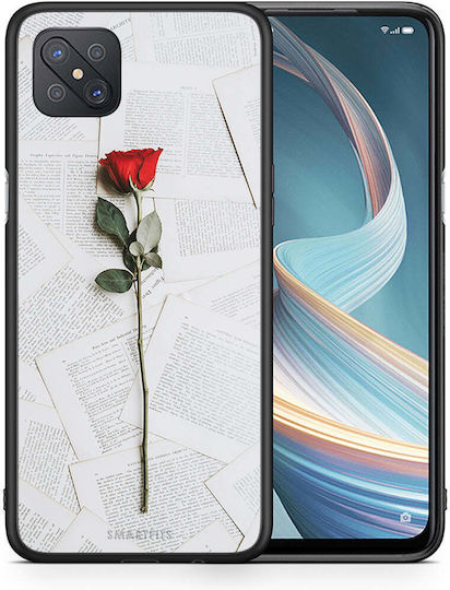 Smartfits Rose Back Cover Plastic / Silicone Red (Oppo Reno4 Z)
