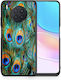 Smartfits Real Peacock Feathers Back Cover din Plastic / Silicon Verde (Huawei Nova 8i / Honor 50 Lite)
