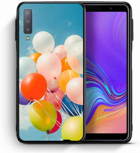 Smartfits Husă Spate Baloane Colorate din Plastic Multicolor (Galaxy A7 2018)