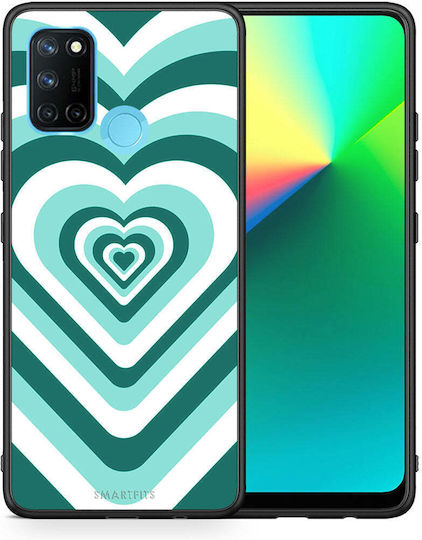 Smartfits Hearts Back Cover Plastic Green (Realme 7i)