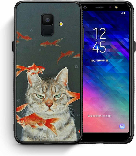 Smartfits Cat Goldfish Заден Калъф Пластмаса Многоцветен (Galaxy A6 2018)