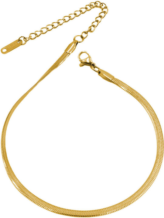 Poco Loco Vergoldete Fußarmband aus Edelstahl