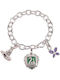 Feminin Brățară Lanț Noble Collection Lumos Slytherin Charm Bracelet Harry Potter din Argintiu