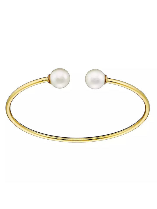 Oxzen Bracelet made of Steel Gold Plated with Pearls