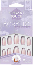 Elegant Touch Съвети за изкуствени нокти Френски в Розов цвят 24бр 4022796