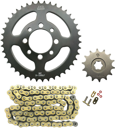 JT Sprockets Комплект верига и зъбни колела за Kawasaki ZX 130 - ЗХ 130