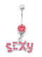 PS Silver Bauchnabelpiercing aus Stahl Silber Rosa