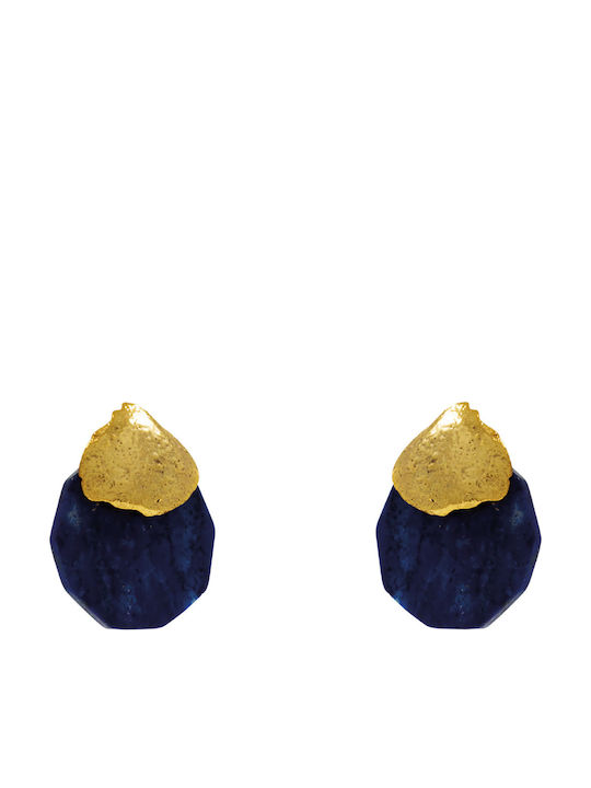 Bizoutaki Earrings made of Silver Gold Plated with Stones