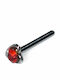 Bizoutaki Nasenpiercing aus Stahl Silber / Rot