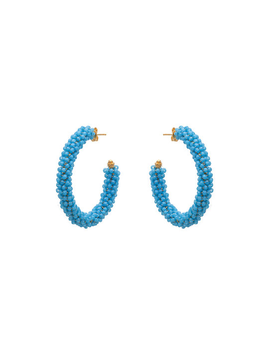 LifeLikes Earrings Hoops Gold Plated with Stones