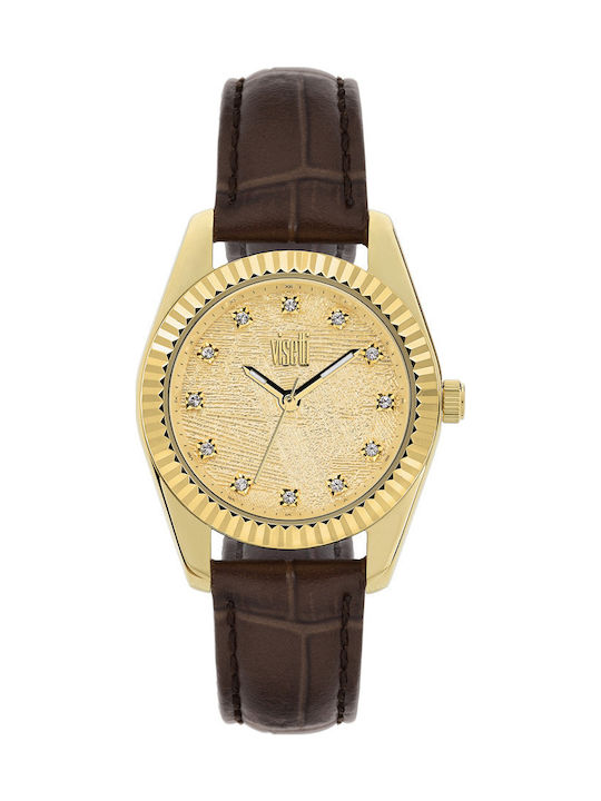 Visetti Citylink L Women's Watch with Brown Lea...