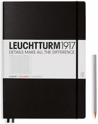 Leuchtturm1917 Notizbuch A4 Quadratisch mit Gummiband Schwarz