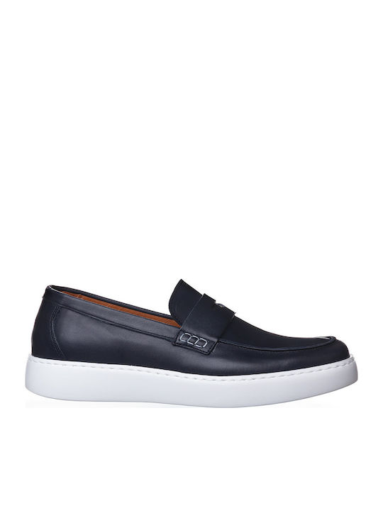 Antonio Shoes Men's Leather Loafers Blue
