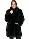 Frauen Pelz Schwarz FUR-1800 (BLK)