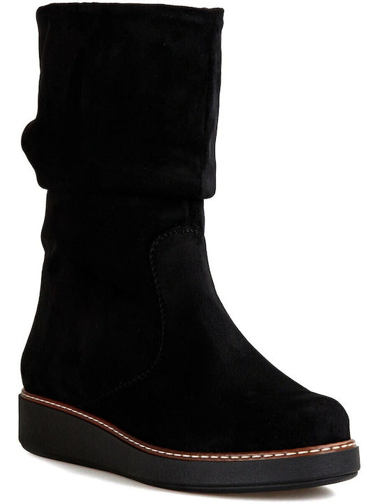 Silia D Suede Γυναικεία Μποτάκια Μαύρα