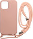 Technovo Lace Back Cover Silicone with Strap Pink (iPhone 14 Pro Max)