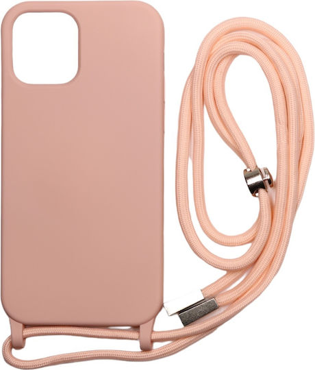 Technovo Lace Umschlag Rückseite Silikon mit Band Rosa (iPhone SE 2022/2020/8/7)