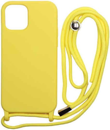 Technovo Lace Back Cover Σιλικόνης με Λουράκι Κίτρινο (iPhone 12 Pro Max)