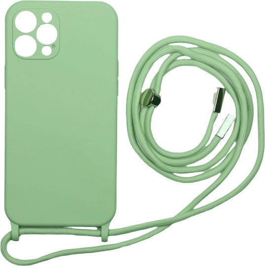 Technovo Lace Back Cover Σιλικόνης με Λουράκι Πράσινο (iPhone 12 Pro Max)