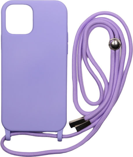 Technovo Lace Back Cover Σιλικόνης με Λουράκι Λιλά (iPhone XS Max)