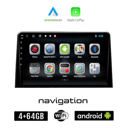 Booma Ηχοσύστημα Αυτοκινήτου για Toyota Proace Honda City 2018> (Bluetooth/USB/WiFi/GPS/Apple-Carplay/Android-Auto) με Οθόνη Αφής 10"