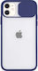 Technovo Camera Protection Back Cover Piele artificială Albastru (iPhone 12 / 12 Pro)