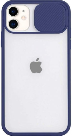 Technovo Camera Protection Back Cover Piele artificială Albastru (iPhone 12 / 12 Pro)