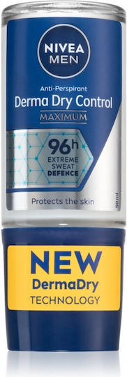 Nivea Men Derma Dry Control Maximum 96h Deodorant Roll-On 50ml