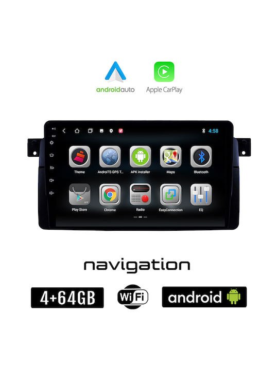 Booma Sistem Audio Auto pentru BMW Serie 3 (E46) / M3 1998-2005 (Bluetooth/USB/WiFi/GPS/Apple-Carplay/Android-Auto) cu Ecran Tactil 9"