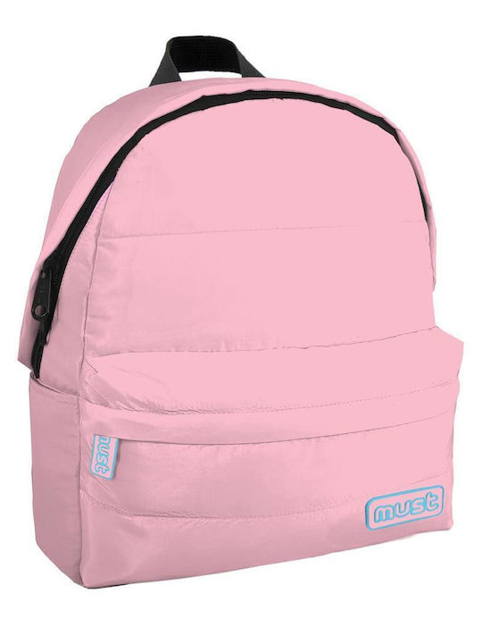 Must Monochrome Puffy School Bag Backpack Elementary, Elementary in Pink color