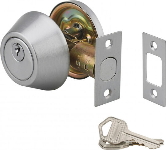 Thirard Knob Lock Silver with Key