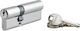 Thirard Lock Cylinder 80mm (30-50) with 3 Keys Silver