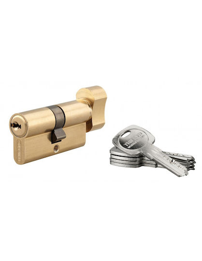 Thirard Lock Cylinder 60mm (30-30) with Knob and 5 Keys Gold