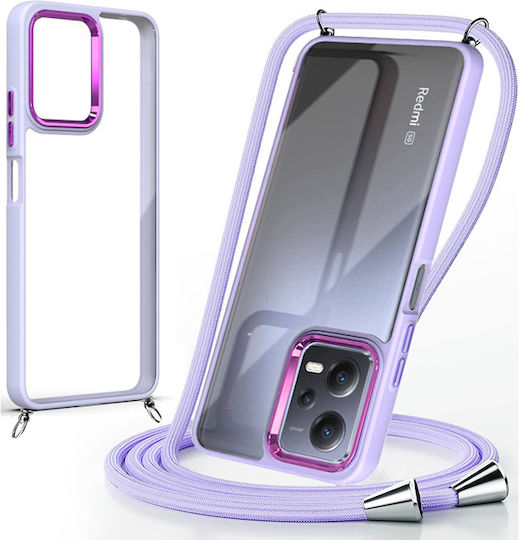 Orso Shield Back Cover Metallic with Strap Purple (Poco X5 Pro)