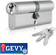 Gevy Zylinderschloss 85mm (30-55) mit 3 Schlüssel Silber