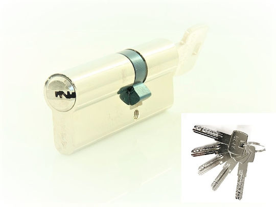 Gevy Lock Cylinder Security 70mm (30-40) with Knob and 5 Keys Silver