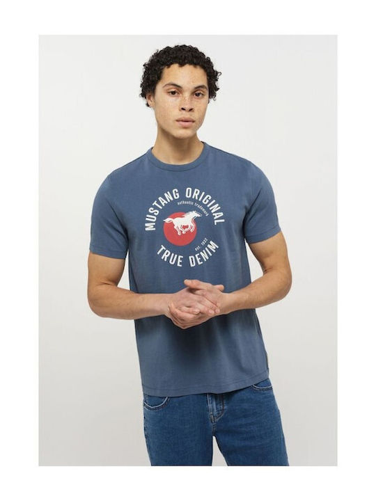 Mustang Herren T-Shirt Kurzarm Blau