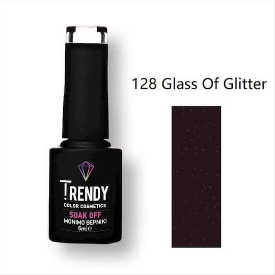 Trendy Color Cosmetics Halb-permanenter Nagellack 128 mit Glitter 6ml 1Stück
