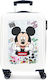 Disney Mickey Be Cool Παιδική Βαλίτσα Ταξιδίου Καμπίνας Σκληρή Λευκή με 4 Ρόδες Ύψους 55εκ.