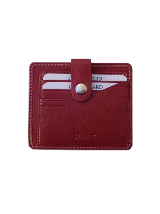 Luxus Men's Leather Card Wallet Red