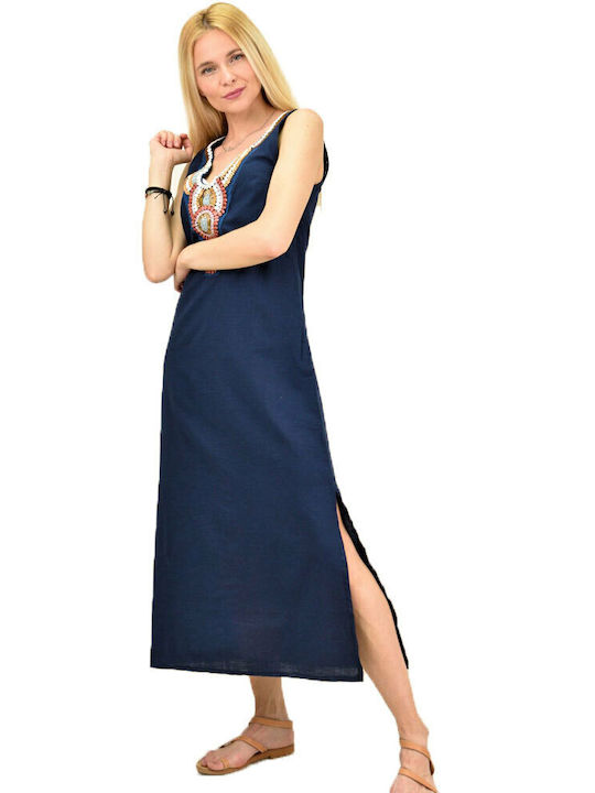 Potre Sommer Midi Kleid Marineblau 1215013329