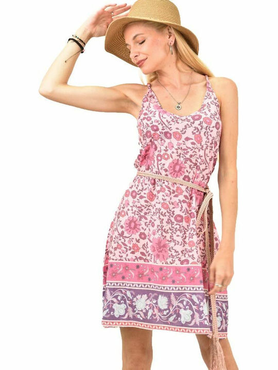 Sommer Mini Kleid Rosa