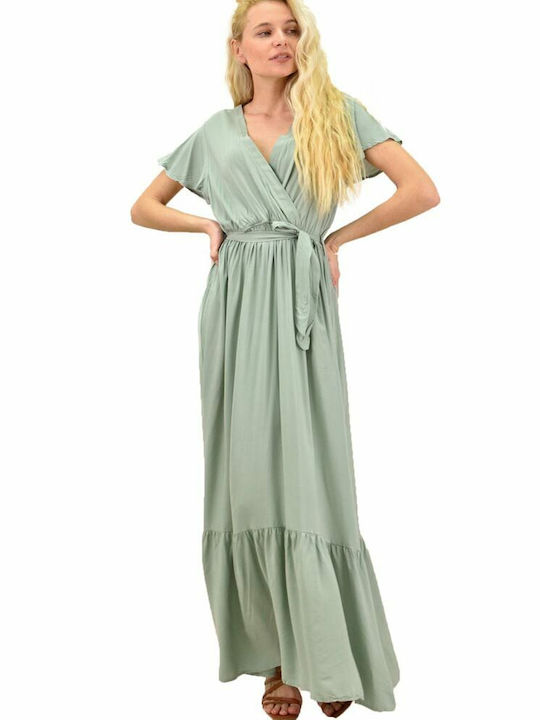Potre Summer Maxi Dress Wrap Green