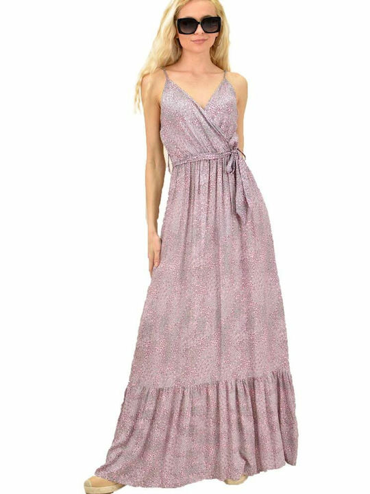 Potre Sommer Maxi Kleid Wickel Rosa