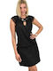Sommer Mini Abendkleid mit Rüschen Schwarz