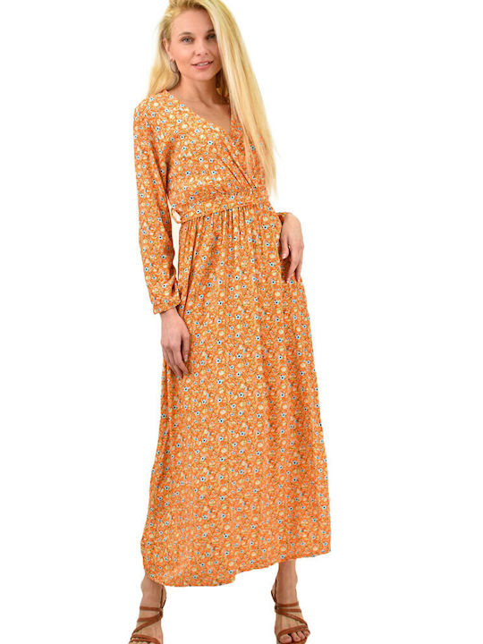 Potre Maxi Kleid Wickel Orange