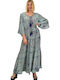 Summer Maxi Dress with Ruffles Green