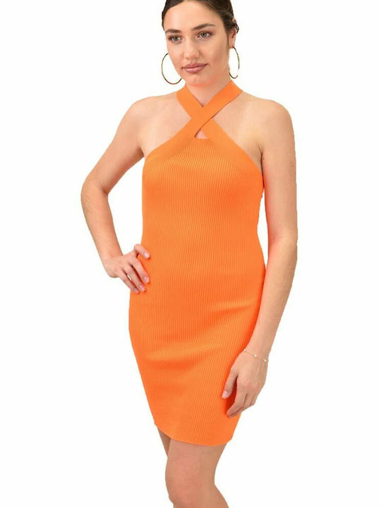 Potre Sommer Midi Kleid Orange